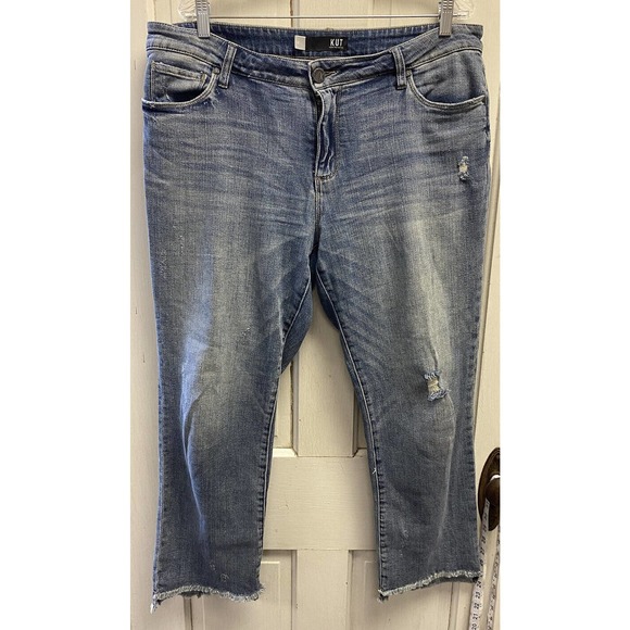 Kut From The Cloth Reese Ankle Straight Jeans Size 14 - Picture 1 of 4